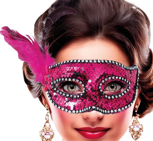 Grote foto roze oogmasker veren volwassen verzamelen overige verzamelingen