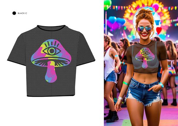 Grote foto shrooms mesh t shirt verzamelen overige verzamelingen