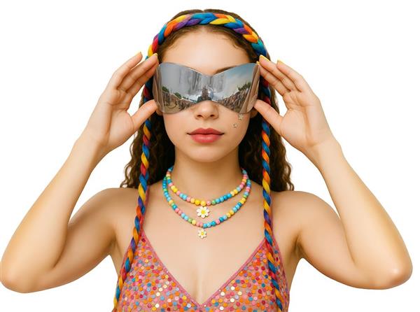 Grote foto futuristic spiegel zonnebril verzamelen overige verzamelingen