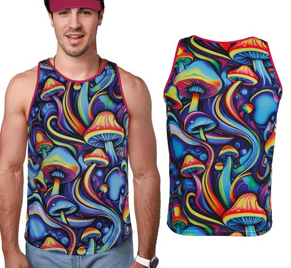 Grote foto psychedelic mushroom t shirt adult verzamelen overige verzamelingen