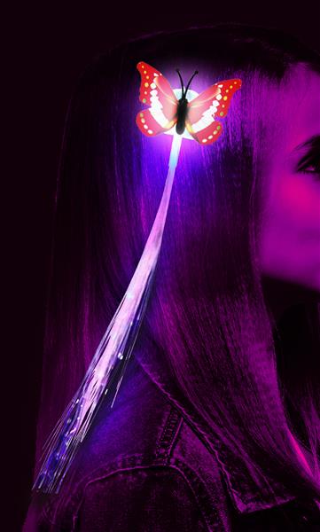 Grote foto 33 cm optical fiber led tuft with butterfly verzamelen overige verzamelingen