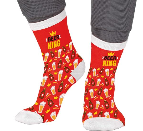 Grote foto beer king sokken volwassenen rood verzamelen overige verzamelingen