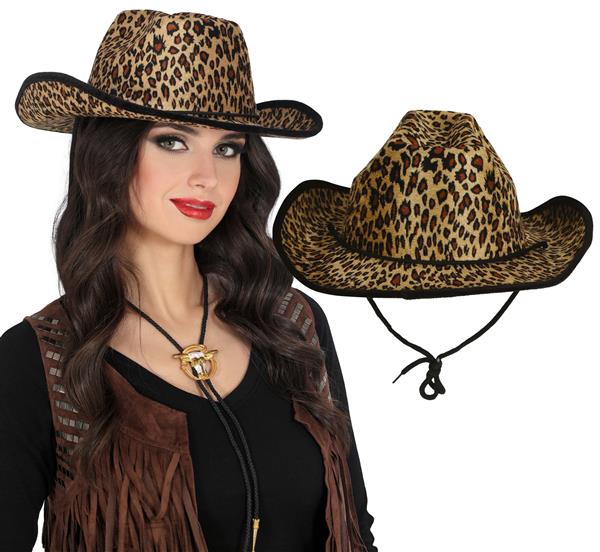 Grote foto luipaard cowboy hoed adult verzamelen overige verzamelingen
