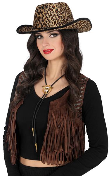 Grote foto luipaard cowboy hoed adult verzamelen overige verzamelingen