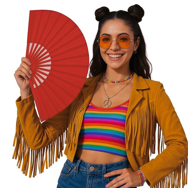 Grote foto 60x30 cm fabric fan red verzamelen overige verzamelingen