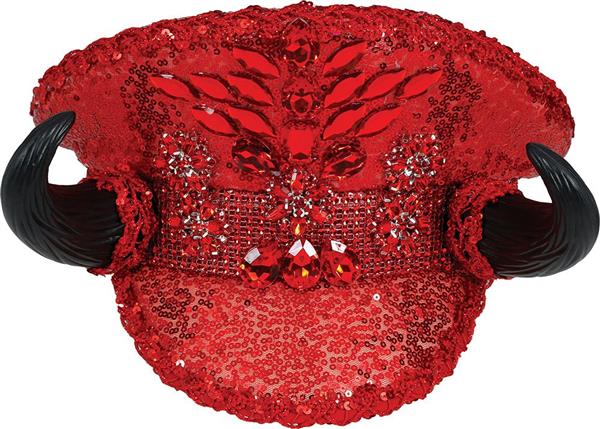 Grote foto police red hat with horns adult verzamelen overige verzamelingen