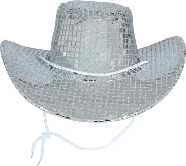 Grote foto 80s silver disco cowboy hat adult verzamelen overige verzamelingen