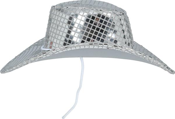 Grote foto 80s silver disco cowboy hat adult verzamelen overige verzamelingen