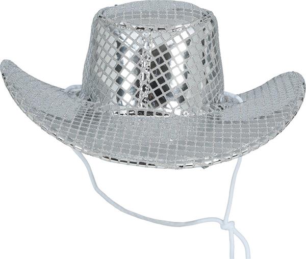 Grote foto 80s silver disco cowboy hat adult verzamelen overige verzamelingen