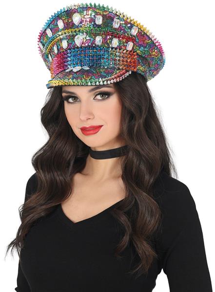 Grote foto police multicolor hat with studs adult verzamelen overige verzamelingen