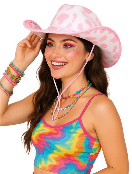 Grote foto roze witte cowboy hoed adult verzamelen overige verzamelingen