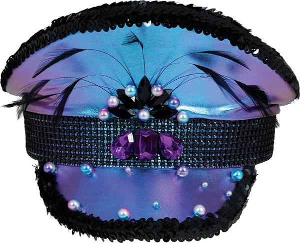 Grote foto police purple hat with feathers adult verzamelen overige verzamelingen