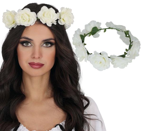 Grote foto witte rozen hoofdband verzamelen overige verzamelingen