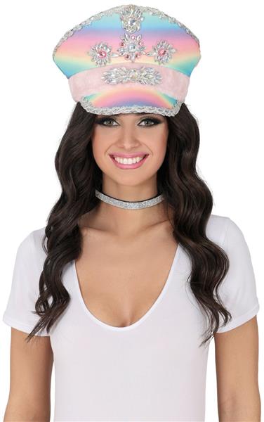 Grote foto police multicolor hat with pink ribbon adult verzamelen overige verzamelingen
