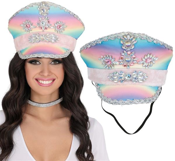 Grote foto police multicolor hat with pink ribbon adult verzamelen overige verzamelingen