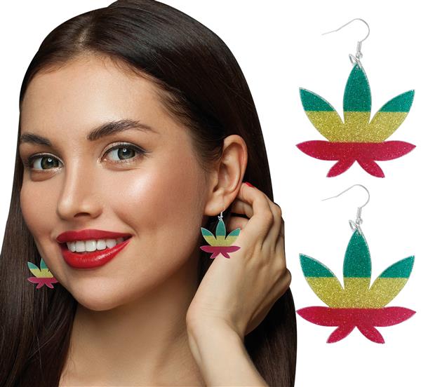 Grote foto marijuana leaf earrings verzamelen overige verzamelingen