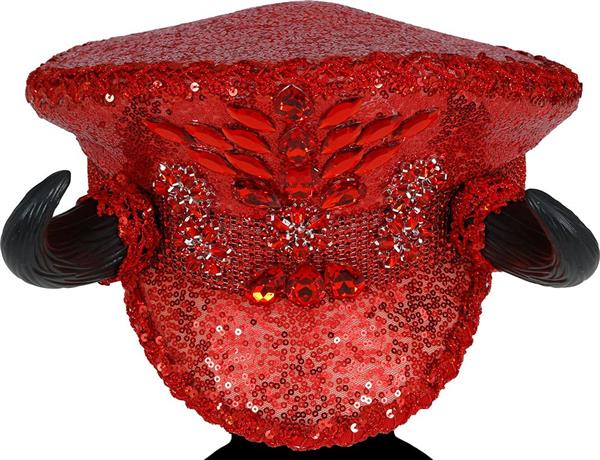 Grote foto police red hat with horns adult verzamelen overige verzamelingen