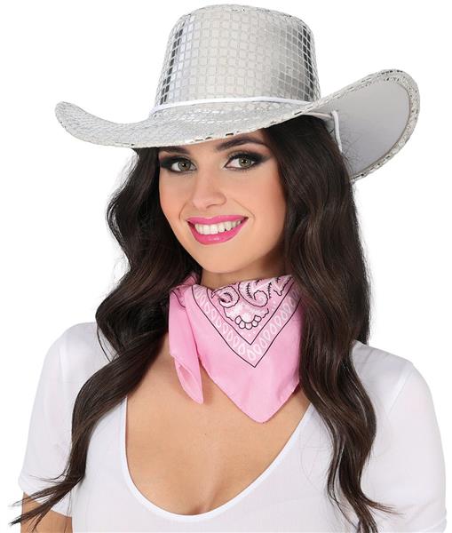 Grote foto 80s silver disco cowboy hat adult verzamelen overige verzamelingen