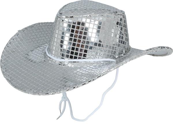 Grote foto 80s silver disco cowboy hat adult verzamelen overige verzamelingen