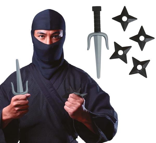 Grote foto ninja nep nunchaku zwart zilver 5st verzamelen overige verzamelingen