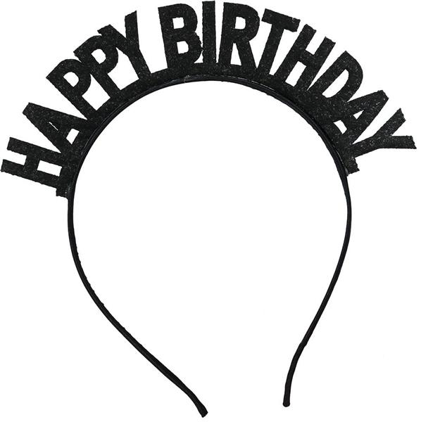 Grote foto happy birthday haarband zwart zilveren verzamelen overige verzamelingen