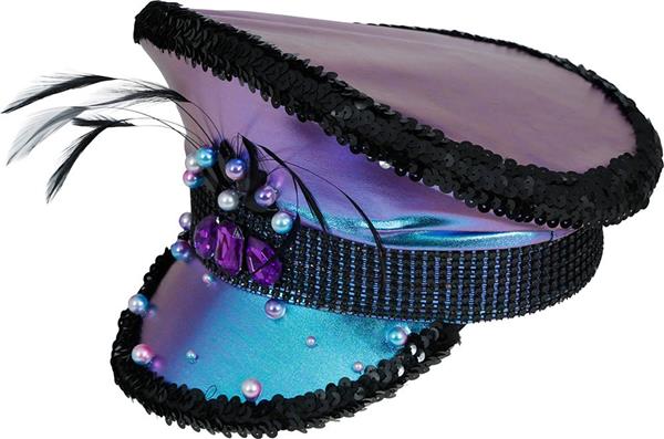 Grote foto police purple hat with feathers adult verzamelen overige verzamelingen