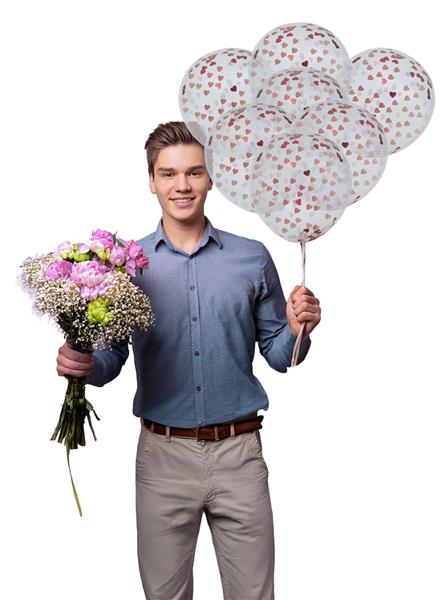 Grote foto zak van 10 ballonnen met hartjes confetti verzamelen overige verzamelingen