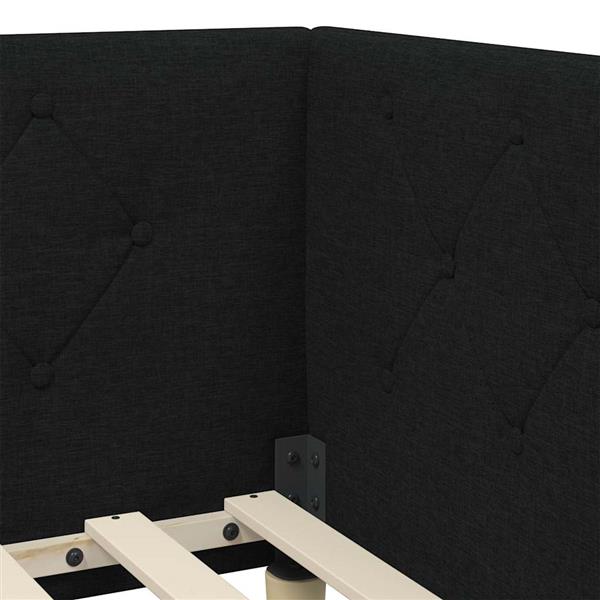 Grote foto vidaxl hoekbedframe met hoofdeinde zwart 100 x 200 cm stof antiek en kunst stoelen en banken