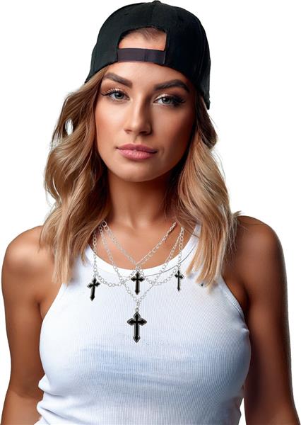 Grote foto ketting 4 kruishangers zilver verzamelen overige verzamelingen