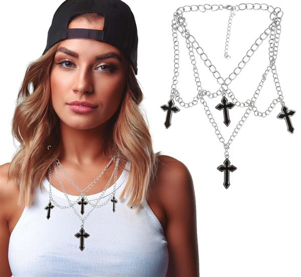 Grote foto ketting 4 kruishangers zilver verzamelen overige verzamelingen