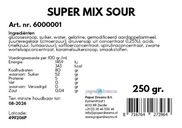 Grote foto super sour mix snoep 250gr verzamelen overige verzamelingen