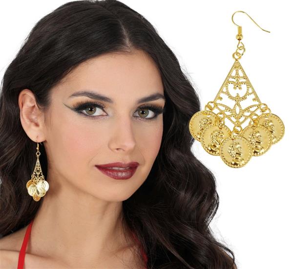 Grote foto metallic oorbellen munten goud 5cm verzamelen overige verzamelingen