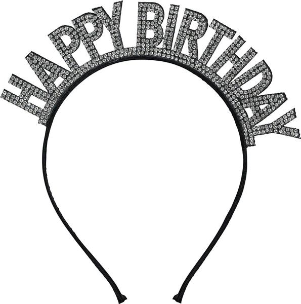 Grote foto happy birthday haarband zwart zilveren verzamelen overige verzamelingen