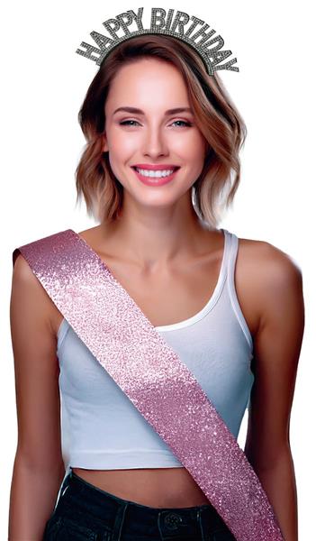 Grote foto happy birthday haarband zwart zilveren verzamelen overige verzamelingen