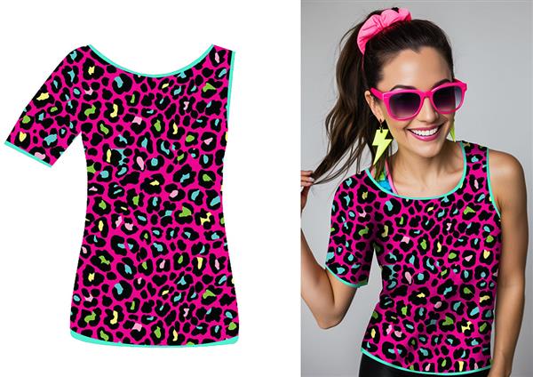 Grote foto leopard t shirt 80s verzamelen overige verzamelingen