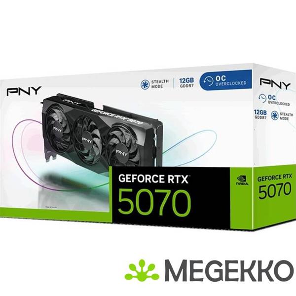 Grote foto pny geforce rtx 5070 12gb overclocked triple fan computers en software videokaarten