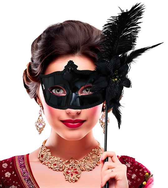 Grote foto zwart masker met houder verzamelen overige verzamelingen