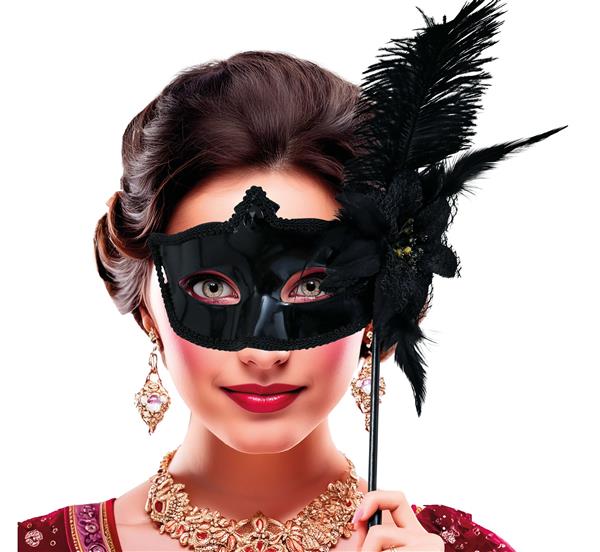 Grote foto zwart masker met houder verzamelen overige verzamelingen