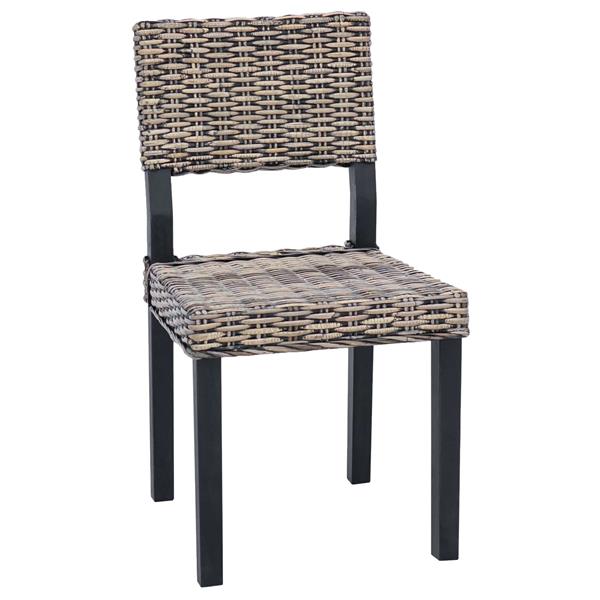 Grote foto vidaxl eetkamerstoel 2 pcs zwart gewassen 46 x 55 x 84 cm kubu rattan huis en inrichting stoelen