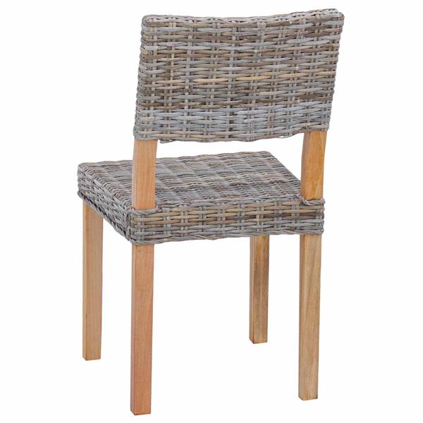 Grote foto vidaxl eetkamerstoel 2 pcs kubu grijs 46 x 55 x 84 cm kubu rattan huis en inrichting stoelen