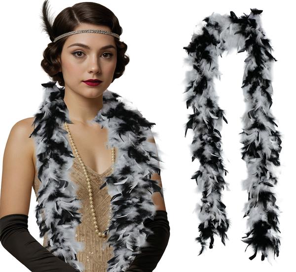 Grote foto boa feather 80 gr zwart wit verzamelen overige verzamelingen