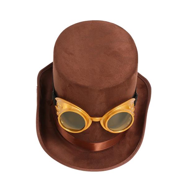 Grote foto brown felt fool hat with glasses adult verzamelen overige verzamelingen