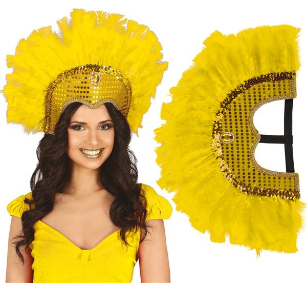 Grote foto feather headpiece geel verzamelen overige verzamelingen
