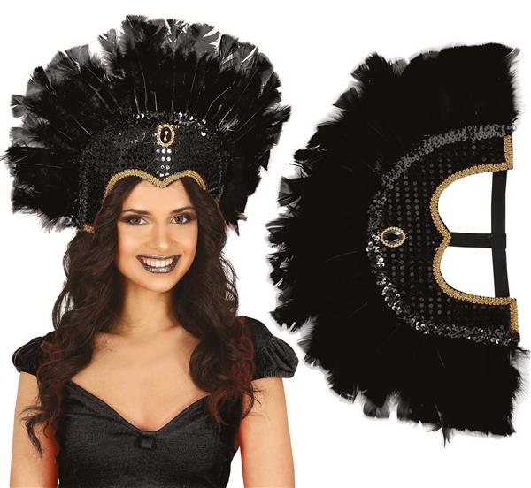 Grote foto feather headpiece zwart verzamelen overige verzamelingen