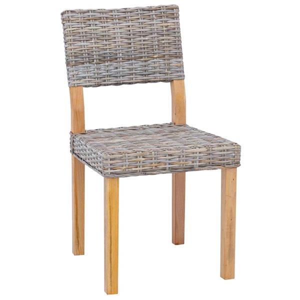 Grote foto vidaxl eetkamerstoel 2 pcs kubu grijs 46 x 55 x 84 cm kubu rattan huis en inrichting stoelen