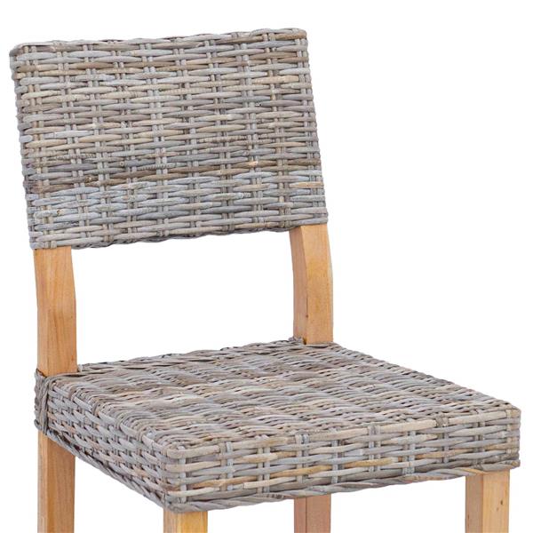 Grote foto vidaxl eetkamerstoel 2 pcs kubu grijs 46 x 55 x 84 cm kubu rattan huis en inrichting stoelen