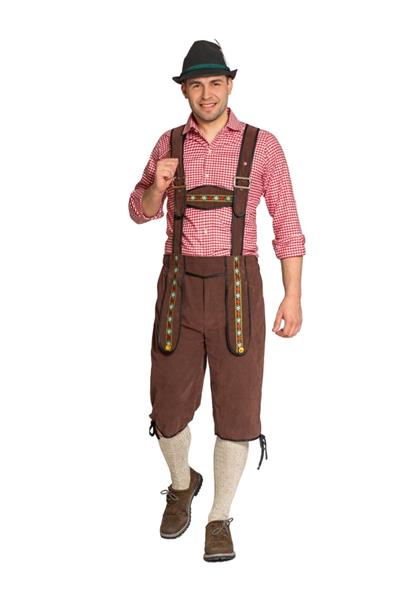 Grote foto lederhose johann met verstelbare bretels donkerbruin lang verzamelen overige verzamelingen