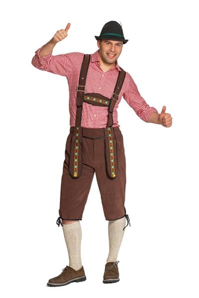 Grote foto lederhose johann met verstelbare bretels donkerbruin lang verzamelen overige verzamelingen