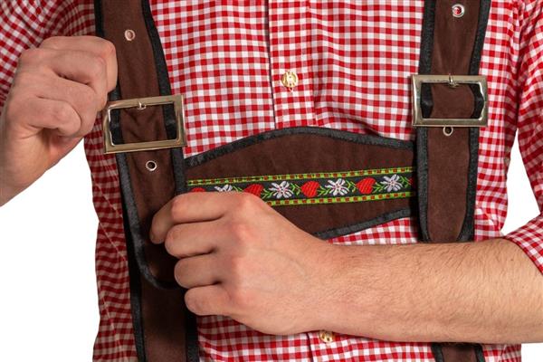 Grote foto lederhose johann met verstelbare bretels donkerbruin lang verzamelen overige verzamelingen