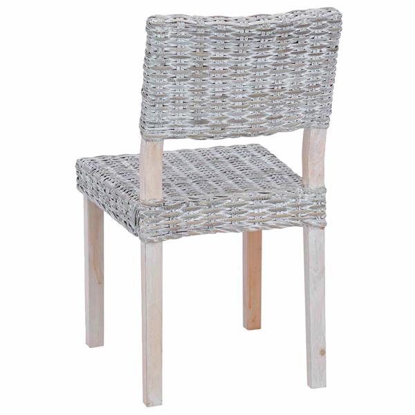 Grote foto vidaxl eetkamerstoel 2 pcs wit gewassen 46 x 55 x 84 cm kubu rattan huis en inrichting stoelen